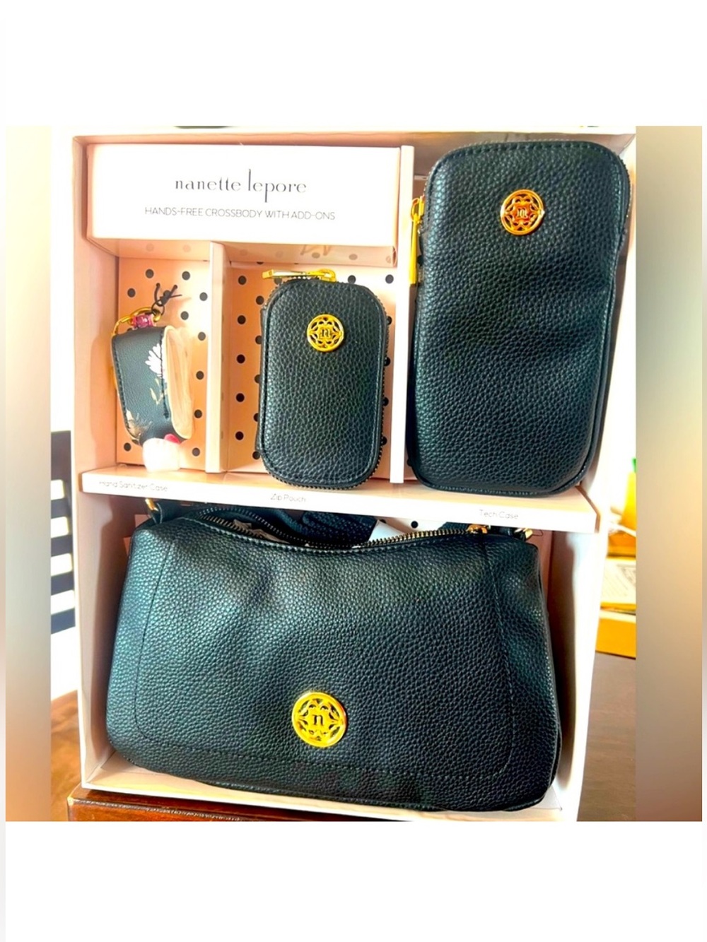 Nanette Lepore 4 piece wallet/bag in decorative box set.